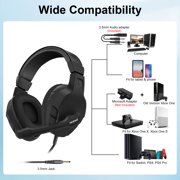 Gaming Headset Fit for PC & Gaming Consoles PS5, PS4, Xbox Series X | S, Xbox ONE, Switch, Stereo Sound Wired Headphones with Noise Cancelling Mic & in-Line Control