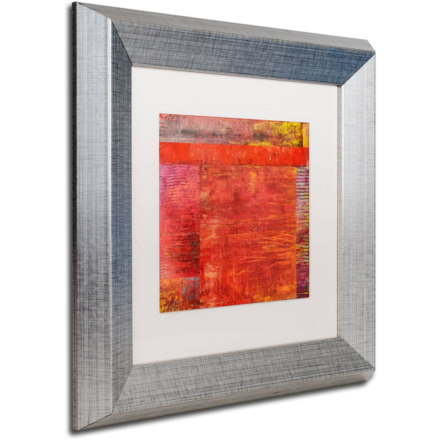 Trademark Fine Art "Essence of Red 2" Canvas Art by Michelle Calkins, White Matte, Silver Frame