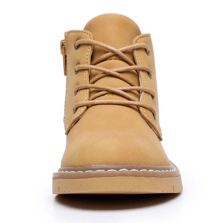 Ahannie Boys Ankle Boots - Water-Resistant Toddler/Kids Work Boots With Side Zipper