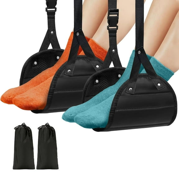 FASTBIRD 2Pack Foot Hammock for Plane Travel, Perfect Airplane Travel Essential for Long Trips, Suitable for Adult & Kids