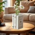 thumbnail image 6 of HongHeng Decorative Book Vase for Flowers, White Ceramic Vases for Modern Home Decor, Cute Bookish Planter Pot for Bookshelf/Dining Table/office Desk, Unique Vase for Book Lovers, 6 of 6
