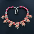 thumbnail image 2 of Red Coral Statement Boho 925 Sterling Silver Tibetan Nepali Necklace 18" VJ 6956, 2 of 5
