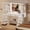 58"L White, variant on UGTOO 51" White Makeup Vanity Desk with Lights and Mirror, Modern Dressing Table with Charging Station, Bedroom Beauty Station with 6 Drawers, Acrylic Cabinets & 3-Color Lighting