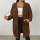 thumbnail image 1 of HongQid Women's Zip Up Hoodies Long Sleeve Long Tunic Sweatshirts Oversized Casual Waffle Fall Jacket Coat with Pocket, 1 of 5