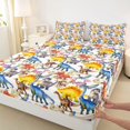 thumbnail image 3 of Homewish Cartoon Dinosaur 4 Pieces Queen Sheet Sets for Preppy Child Children,Kawaii Animal Dino Ultra Soft Flat Sheet,Cute Jungle Wildlife Queen Fitted Sheet,Ultra Soft Home Decor, 3 of 7