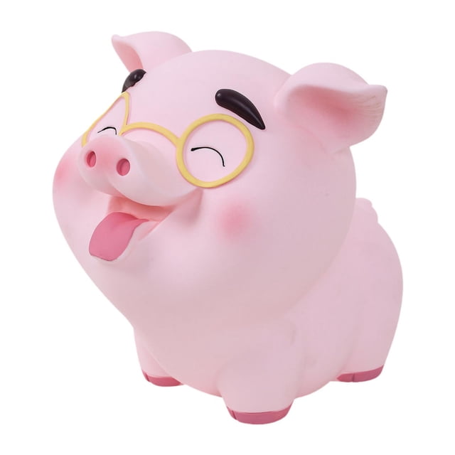 Estatua de cerdo, alcancía, bote de ahorro, figuras coleccionables, botella de almacenamiento, dinero de cerdo Estrabismo