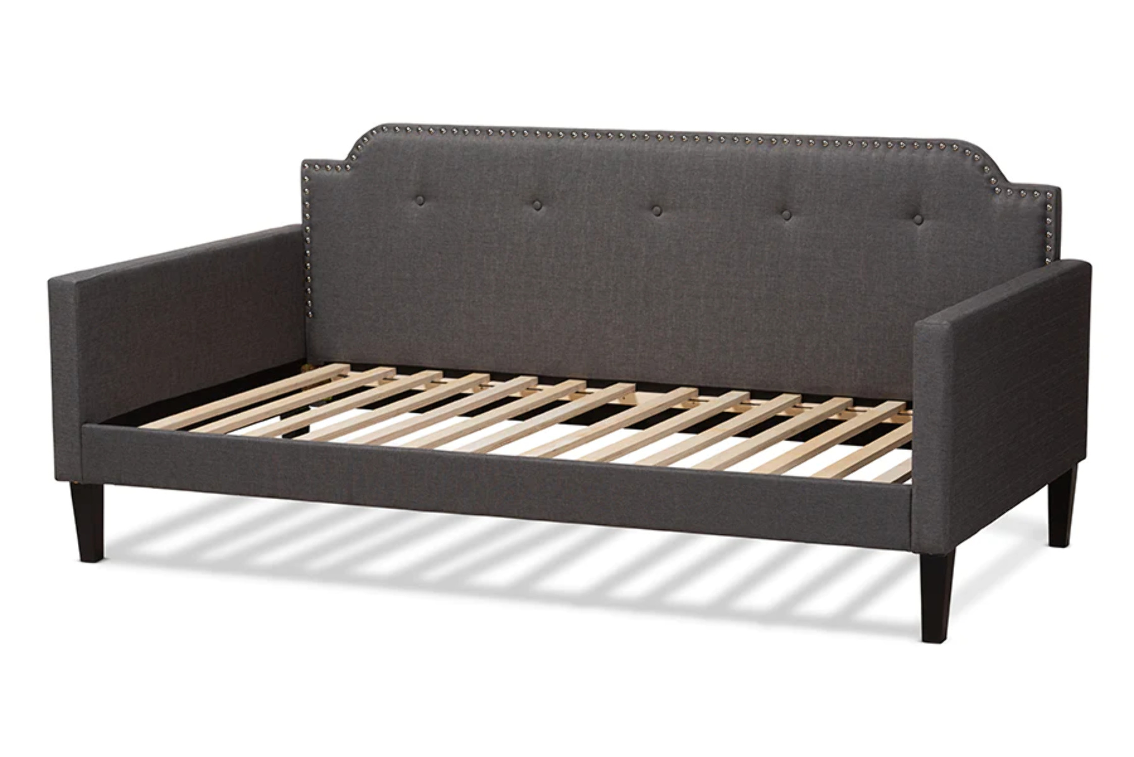 Baxton Studio Packer Modern and Contemporary Grey Fabric Upholstered Twin Size Sofa Daybed - image 4 of 7