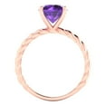 thumbnail image 4 of 2 ct Round Cut Natural Amethyst Solitaire Engagement Ring for Women in 18K Rose Gold, 4 of 5