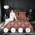 thumbnail image 3 of meiyoeat Western Vintage Damask King Size Comforter Sets,Retro Print Comforters King Size For Men Women,Black Reversible,3-Piece,1 Comforter and 2 Pillowcases, 3 of 7