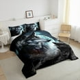thumbnail image 3 of Feelyou Rustic Wolf Wildlife Bedding Comforter Set, Mystic Jungle Galaxy Twin Comforter Sets, Western Animal Theme Reversible Bedding Set, Microfiber Bedroom Decor, 2-Piece, 3 of 8