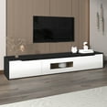 thumbnail image 3 of Homy Casa High-Gloss TV Stand with Color-Changing LED, White & Black, 3 of 12