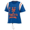 thumbnail image 2 of Women's WEAR by Erin Andrews Royal New York Mets Cinched Colorblock T-Shirt, 2 of 3