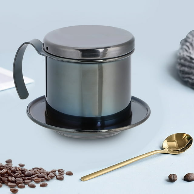 Cafetera portátil de acero inoxidable con filtro para café y durabilidad prolongada
