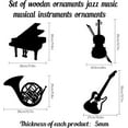 thumbnail image 2 of 4 Pcs Musical Instruments Wall Art, Wooden Piano Violin French Horn Guitar Art Wall Decor Black Jazz Hollow Wall Signs Wooden Hanging Decor Silhouette for Living Room Bedroom Home Wall, 2 of 9