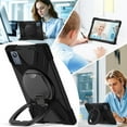 thumbnail image 7 of For Lenovo Tab K11 Plus 11.5 Inch 2024 Case, 360 Rotatable Handle Stand, Shoulder Strap, Drop-Proof Design, Black, 7 of 7