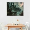 thumbnail image 2 of Nawypu  Dark and Moody Halloween Wall Art-Dracula's Castle Posters For Room Decor-Mysterious Goth Spooky Poster Canvas Prints for Home Living Bathroom Halloween Decorations, 2 of 6