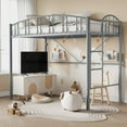 thumbnail image 4 of Kojooin Loft Bed Twin Size with Ladder and High-Arched Guardrail, Sturdy Metal Slats, Space-Saving Design, Modern Decor Style, Easy Assembly, No Box Spring Needed, 4 of 7