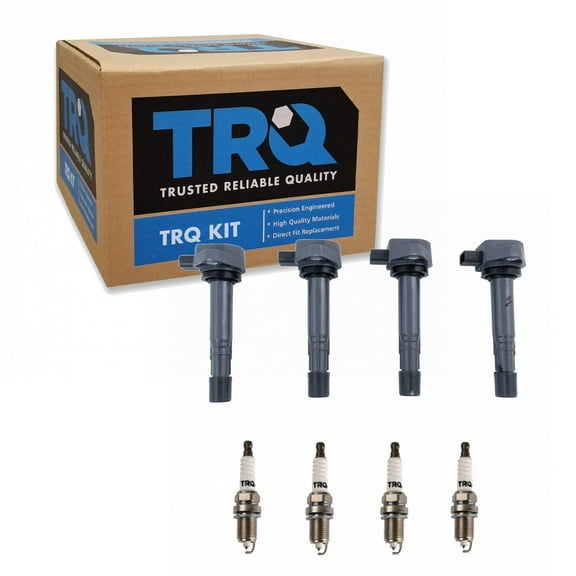 TRQ Ignition Coil & Iridium Spark Plug Kit Set for Acura EL Honda Civic 1.7 New ICA71716