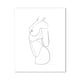 thumbnail image 3 of Dibujo de una línea abstracta de mujer desnuda, pintura en lienzo, impresiones, figura femenina desnuda, boceto de línea mínima, póster, decoración artística para el hogar, 3 of 5