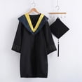 thumbnail image 5 of 1 Juego de hermoso uniforme de graduación de punto fino, vestido de graduación elegante de poliéster con toque festivo para fotografía Jikaix, 5 of 5