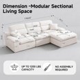 LJAN High Backrest L-Shaped Corner Chaise Sofa in Slub Chenille Fabric ...