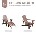 thumbnail image 4 of Zateety Wooden Adirondack Chair Outdoor Patio Lounge Chair w/ Ottoman - Rustic Brown, 4 of 5