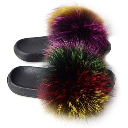 

Women s Fur Slides Furry Slide Sandal for Outdoor Fur Slippers