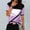 Purple, variant on Women Short Sleeve Tops Summer Tops Blouses V Neck Button Front Digital Print Blouse with Ruching Detail Casual Wear