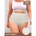thumbnail image 2 of 5-Pack Plus Size Womens High-Waist Jacquard Panties Multicolor, 2 of 5