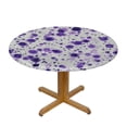 thumbnail image 3 of PIKWEEK Farmhouse Purple White Paint Drops Minimalistic Round Tablecloth White, 3 of 8