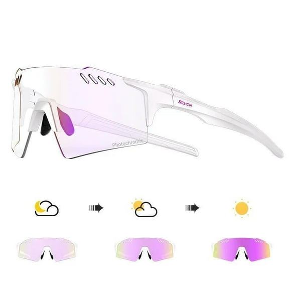 SCVCN Outdoor Photochromic Sunglasses Sports Bike Cycling Glasses Man MTB Climbing Glasses Women Driving Bicycle Eyewear