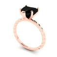 thumbnail image 2 of Solitaire Engagement Ring for Women - 2ct Natural Onyx in 14K Rose Gold Promise Ring, 2 of 6