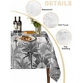 thumbnail image 3 of Grey Tropical Leaves Tablecloth Rectangle Table Cloth 60x120, Waterproof Tablecloth Outdoor Table Cloth, Summer Palm Trees Botanical Washable Table Cover for Kitchen Dinning Party, 3 of 8