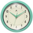 thumbnail image 1 of Instrumentos infinitos LTD. Reloj de pared retro de 9.0 in, silencioso, sin tictac, de mediados de siglo, moderno, para cocina, comedor, movimiento de cuarzo, reloj de pared retro decorativo (verde me, 1 of 1