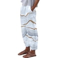 thumbnail image 2 of HOWPAY Womens Linen Pants Casual Relaxed Fit Straight Leg High Waist Elastic Trousers with Pockets Floral Print Summer Beach Baggy Pant Grey M, 2 of 4