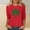 Hot Pink, variant on 3/4 Sleeve Shirts for Women Blouse Red Shamrock Print Basic Crew Neck Ladies Tops Spring