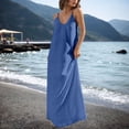 thumbnail image 2 of Avtoify Round Neck Casual Solid Sleeveless Sleepshirts Sling Backless Summer Dresses for Women, 2 of 7