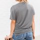 thumbnail image 3 of Top con botones para mujer, color puro, dobladillo irregular, transpirable, informal, holgado, para picnic, gris, S, 3 of 6