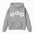 thumbnail image 4 of Staki Cute Hoodie Kids Girls Aesthetic Preppy Flower Hoodies Beach Graphic Pullover 3-12Y(Gray,7-8 Years), 4 of 4