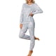 thumbnail image 4 of INSPIRAR CHIC Conjuntos de Pijamas de Manga Larga para Mujeres Sudadera de Punto Impresa con Estrellas 2 Piezas Ropa de Dormir S Rosa, 4 of 6