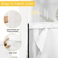 thumbnail image 4 of No Hook Shower Curtain with Snap in Liner, American Flag Independence Day Waterproof Fabric Bathroom Curtain Mesh Top Window, Retro Ref Black Stripes Shower Curtains 72x84in, 4 of 9