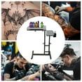 thumbnail image 4 of Peakora Tattoo Workstation Work Table Desk with Double Countertop Tray Portable Workbench with Multi-angle Adjustment 360° Rotating Wheels, 4 of 16