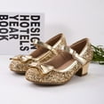 thumbnail image 7 of Kushyshoo Gold Girls Dress Shoes Mary Jane 1.5in Low Heel Pumps Wedding Party Princess 2M, 7 of 7