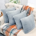 thumbnail image 2 of Home Soft Things Faux Fur Throw Pillow Cover 4 Piece Set-Dusty Blue - 20" x 20", 2 of 9