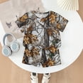thumbnail image 3 of Grblisyd Cute Outfits for Girls 10-12 Camo Crew Neck Short Sleeve Maple Leaf Print Tops and Elastic Waist Shorts, 3 of 6