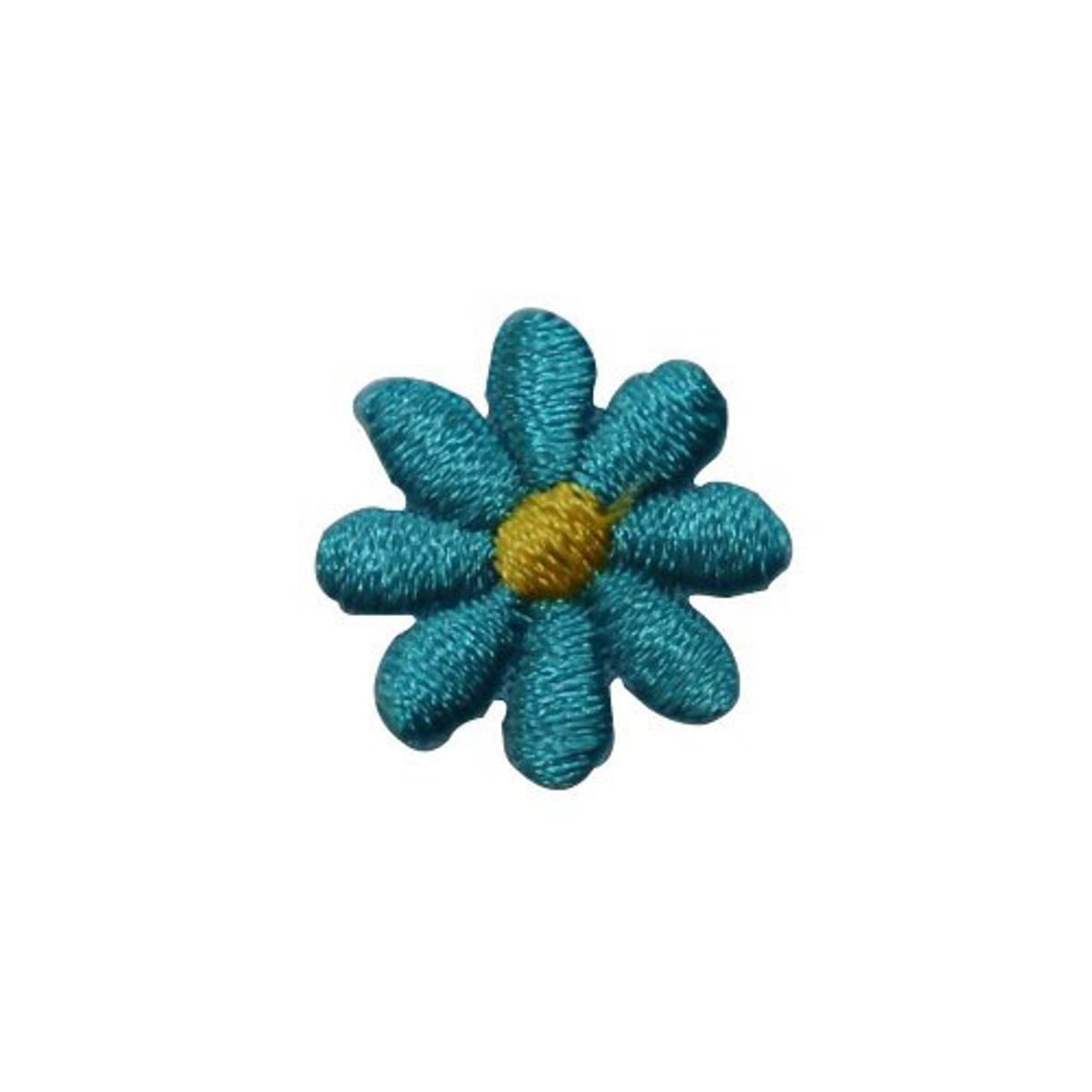 Pair of Turquoise Green Pink Flower Patches Iron Sew On Embroidered Patch Badge 