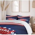 thumbnail image 6 of Ambesonne Memorial Day Duvet Cover Sets, American Flag Sunbeams, 2-King, Night Blue Vermilion, 6 of 7