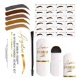 thumbnail image 1 of Eyebrow Stamp Stencil Kit (Dark Brown) Eyebrow Stamp Pomade With 24 Reusable Thin & Thick Brow Stencils Eyebrow Stencils Shaping Kit Definer For Natural Look, 1 of 5