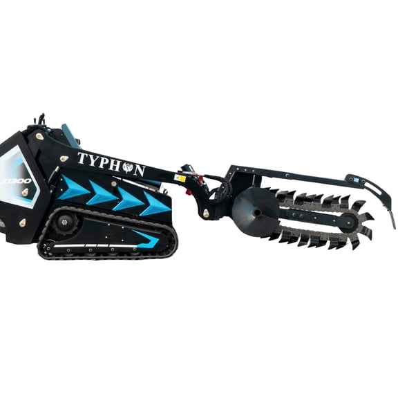 800mm Hydraulic Chain Trencher Attachment for TYPHON STOMP X1300 and STOMP 509 Mini Skid Steers
