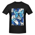 thumbnail image 4 of Bingfone Blue And White Butterflies Men'S Loose Fit Short-Sleeve Pocket T-Shirt, 4 of 7